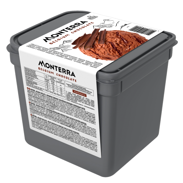 «MONTERRA» мороженое сливочное с бельгийским шоколадом и шоколадным соусом 