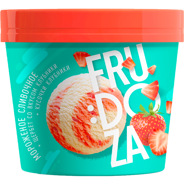«FRUDOZA» strawberry butter glass cardboard