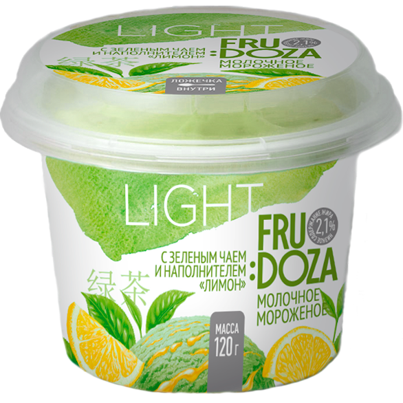 «FRUDOZA LIGHT» green tea-lemon milk cup plastic