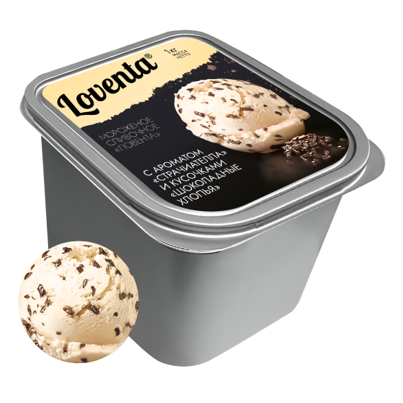 «LOVENTA» мороженое сливочное с ароматом страчиателла