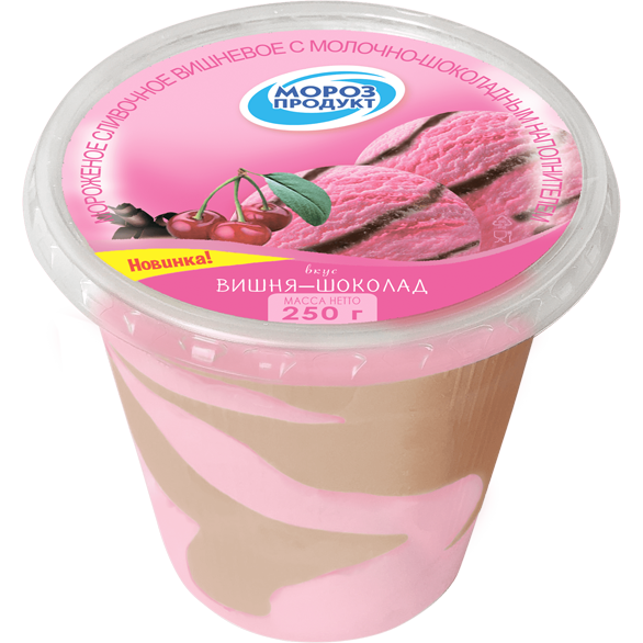 «MOROZPRODUCT» cherry with milk-chocolate filling butter glass plastic