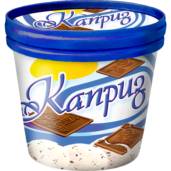 «КАПРИЗ» ванильный пломбир с печеньем стакан картон