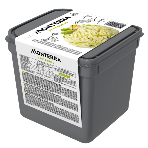 “MONTERRA” ice cream with pistachios and pistachio sauce