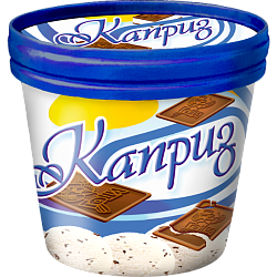«КАПРИЗ» ванильный пломбир с печеньем стакан картон