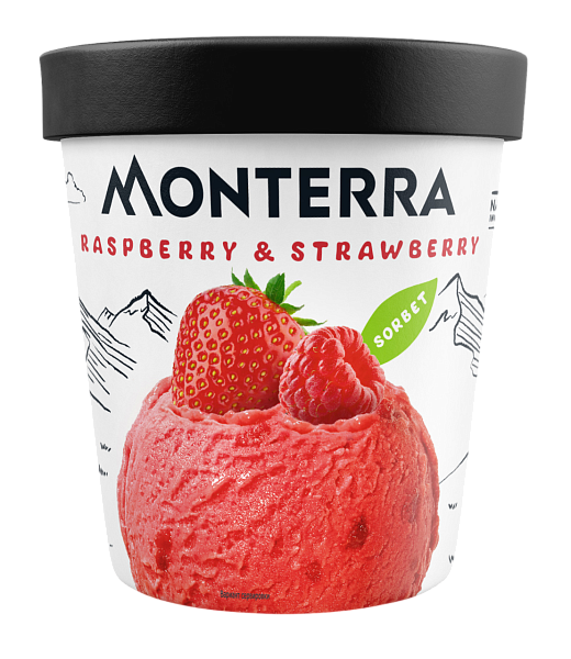 «MONTERRA» сорбет малина, клубника стакан картон