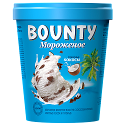 "BOUNTY" мороженое молочное с кокосовым молоком, мякотью кокоса и глазурью